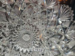 9-1/4 Large BOWL American Brilliant period Cut Glass Crystal Hawkes Brazilian