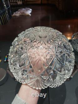 9-1/4 Large BOWL American Brilliant period Cut Glass Crystal Hawkes Brazilian