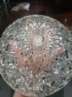 9-1/4 Large BOWL American Brilliant period Cut Glass Crystal Hawkes Brazilian