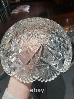 9-1/4 Large BOWL American Brilliant period Cut Glass Crystal Hawkes Brazilian