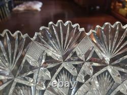 9-1/4 Large BOWL American Brilliant period Cut Glass Crystal Hawkes Brazilian