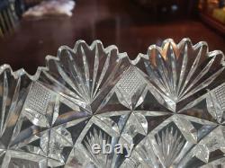 9-1/4 Large BOWL American Brilliant period Cut Glass Crystal Hawkes Brazilian