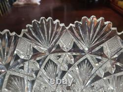 9-1/4 Large BOWL American Brilliant period Cut Glass Crystal Hawkes Brazilian