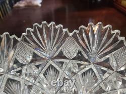 9-1/4 Large BOWL American Brilliant period Cut Glass Crystal Hawkes Brazilian