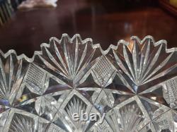 9-1/4 Large BOWL American Brilliant period Cut Glass Crystal Hawkes Brazilian