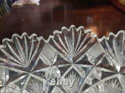 9-1/4 Large BOWL American Brilliant period Cut Glass Crystal Hawkes Brazilian