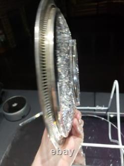 9.5 Plate Tray, American brilliant Period Cut glass Crystal Sterling Silver rim