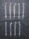 9 Antique Fancy Spear Prisms Lusters Cut Crystal Glass