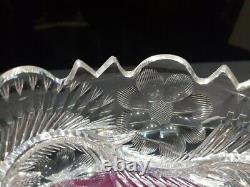 9 BOWL American Brilliant Period Cut Glass Crystal signed Libbey Flashy Rare