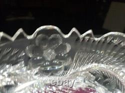 9 BOWL American Brilliant Period Cut Glass Crystal signed Libbey Flashy Rare