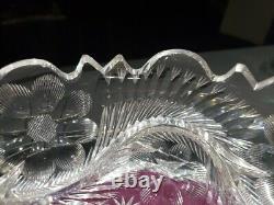 9 BOWL American Brilliant Period Cut Glass Crystal signed Libbey Flashy Rare