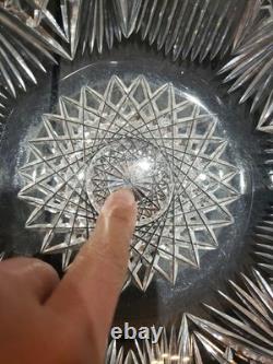 9 Bowl, American brilliant Period Cut glass Crystal J HOARE CO Signed Rare