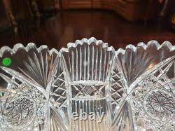 9 Bowl, American brilliant Period Cut glass Crystal J HOARE CO Signed Rare