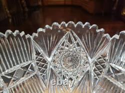 9 Bowl, American brilliant Period Cut glass Crystal J HOARE CO Signed Rare