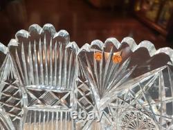 9 Bowl, American brilliant Period Cut glass Crystal J HOARE CO Signed Rare