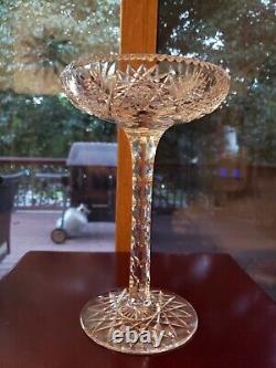 9 COMPOTE American brilliant Period Cut glass Crystal Hobstar Blackmer Corsair