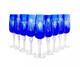 9 Flashed Cut Crystal Bohemian Cobalt Blue Fluted Champagne Glasses 8 5/8 8oz