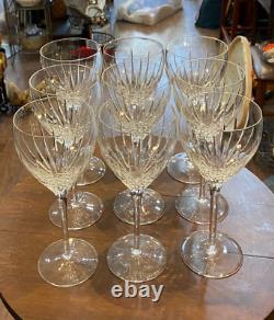 9 Miller Rogaska SOHO Contemporary 8-1/8 Cut Crystal Wine Glasses Water Goblets