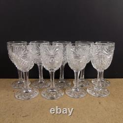 9 Straus Elysian American Brilliant Cut Glass 3.75 Cordial Glasses
