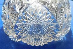 9 Vntg ABP Heavy Cut Lead Crystal with Star of David Pattern Fruit/Salad Bowl