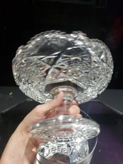 9 WIDE Compote Footed Bowl American Brilliant Period Cut Glass Crystal very nic 9 WIDE Compote Footed Bowl American Brilliant Period Cut Glass Crystal very nic