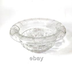 ABP American Brilliant Cut Crystal Glass Bowl Rolled edge Hobstar Floral