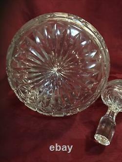 ABP American Brilliant Cut Crystal Whiskey Decanter 12 Flowers Fern Leaves