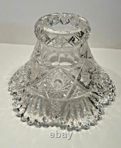 ABP American Brilliant Cut Glass Crystal Pedestal Bowl Centerpiece Large 12