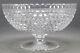 ABP American Brilliant Large 9 Dorflinger Cut Crystal Hob Diamond Footed Bowl
