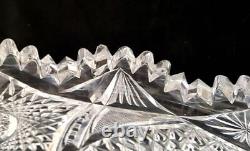 ABP American Brilliant Period Cut Crystal Hobstar Punch Bowl