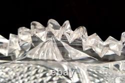 ABP American Brilliant Period Cut Crystal Hobstar Punch Bowl