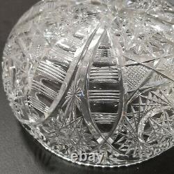 ABP American Brilliant Period Sharp Cut Crystal Glass Bowl 3-3/4 H x 8-1/2 W