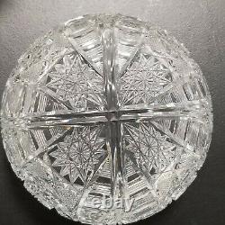 ABP American Brilliant Period Sharp Cut Crystal Glass Bowl 3-3/4 H x 8-1/2 W