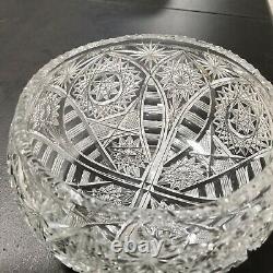 ABP American Brilliant Period Sharp Cut Crystal Glass Bowl 3-3/4 H x 8-1/2 W