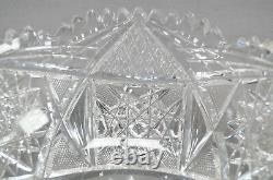 ABP American Brilliant Signed Clark Hobstar Strawberry Diamonds Cut Crystal Bowl