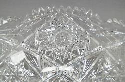 ABP American Brilliant Signed Clark Hobstar Strawberry Diamonds Cut Crystal Bowl