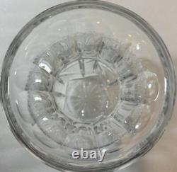 ABP Brilliant Cut Crystal Glass Vase 8Pt Hobstars Starburst Fans Antique 6x12in