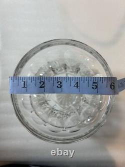 ABP Brilliant Cut Crystal Glass Vase 8Pt Hobstars Starburst Fans Antique 6x12in