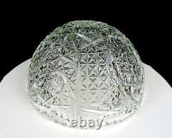 ABP Brilliant Cut Crystal Hobstar Button Diamond Antique 9 3/4 Bowl 1890-1916