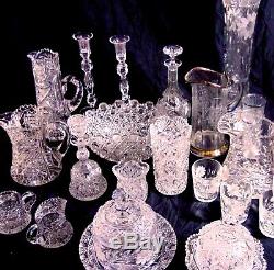 ABP Brilliant Cut Glass Crystal Liquor Wine Ewer Bottle Claret Jug Stars