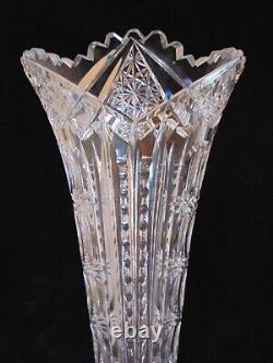 ABP Brilliant Cut Glass Crystal Trumpet Vase 14 Hawkes