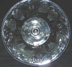 ABP Brilliant Intaglio Cut Glass Crystal Engraved Compote Sinclair Libbey 4.5