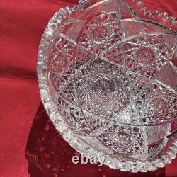 ABP CUT GLASS THICK WALL 8 INCH BOWL EXCELLENT CUTTING. With Lead Crystal
