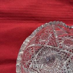 ABP CUT GLASS THICK WALL 8 INCH BOWL EXCELLENT CUTTING. With Lead Crystal