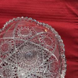 ABP CUT GLASS THICK WALL 8 INCH BOWL EXCELLENT CUTTING. With Lead Crystal
