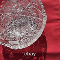 ABP CUT GLASS THICK WALL 8 INCH BOWL EXCELLENT CUTTING. With Lead Crystal