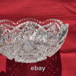 ABP CUT GLASS THICK WALL 8 INCH BOWL EXCELLENT CUTTING. With Lead Crystal