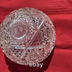 ABP CUT GLASS THICK WALL 8 INCH BOWL EXCELLENT CUTTING. With Lead Crystal