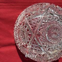 ABP CUT GLASS THICK WALL 8 INCH BOWL EXCELLENT CUTTING. With Lead Crystal