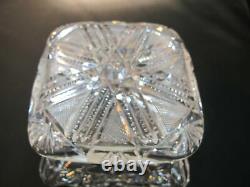 ABP Crystal Cut Glass covered square dresser box